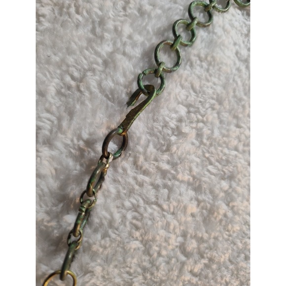 Artisan African Trade Necklace 41" Millefiori Beads Brass Black Bold Ethnic - Picture 8 of 16